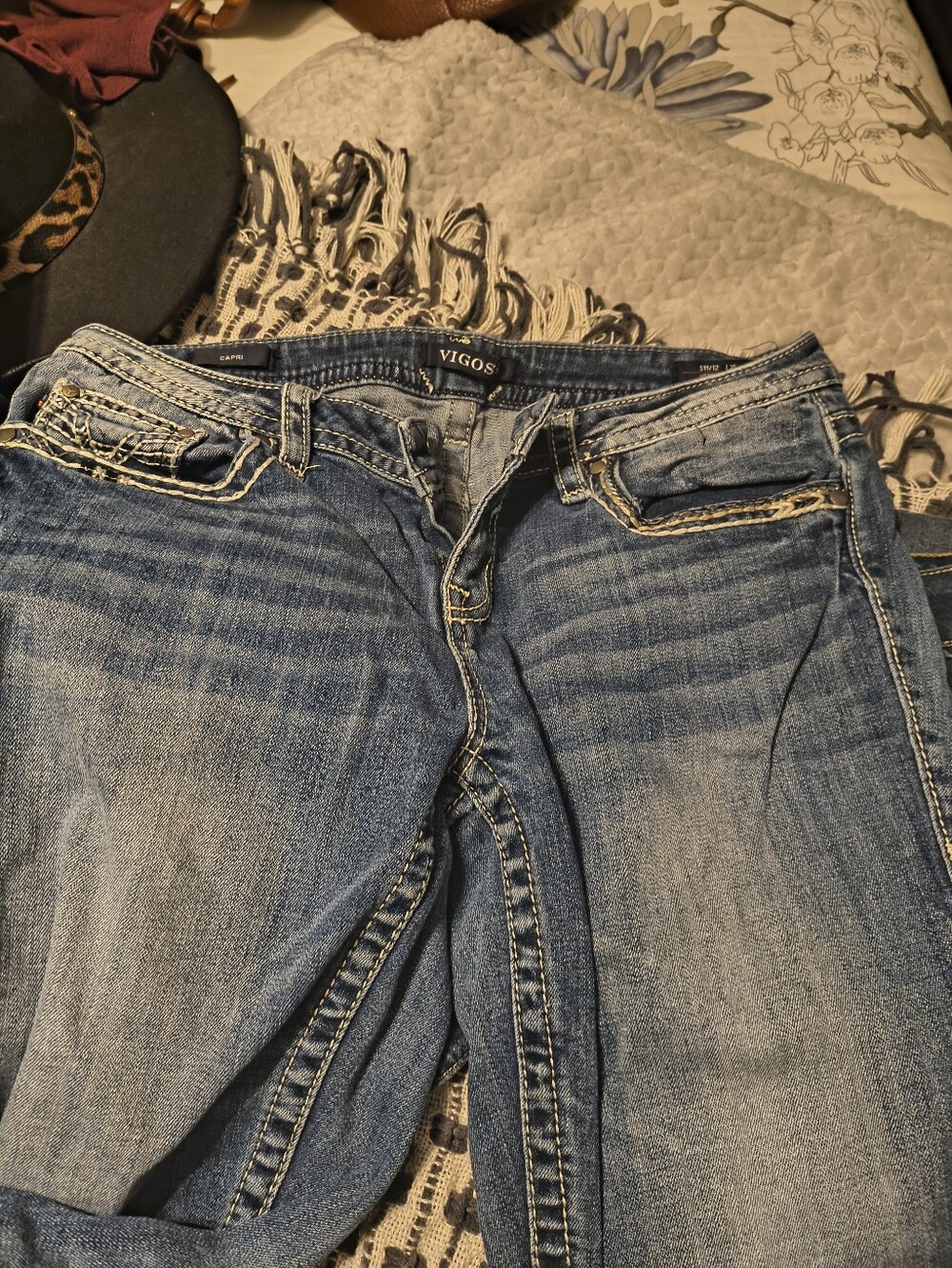 Vigoss Women's Light Blue Boot Cut Jeans with Whiskering. 11/12